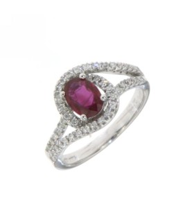 Anello Donna in Oro con Rubino e Brillanti ct.0.73+0.21 - Mirco Visconti
