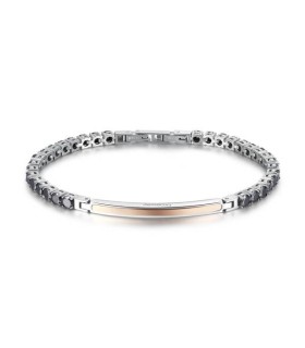 Bracciale Uomo Avantgarde Tennis con Zirconi Neri e Barretta - Brosway