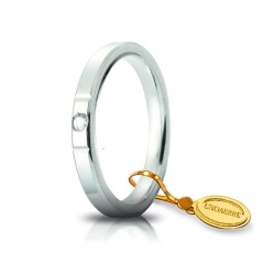 Fede Cerchio di Luce Oro Bianco 2,5mm con Brill - Unoaerre