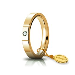 Fede Cerchio di Luce Oro Giallo 3,5mm con Brill - Unoaerre