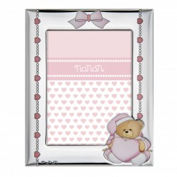 Silver Frame with Pink Puccio 180x130mm - Nanan