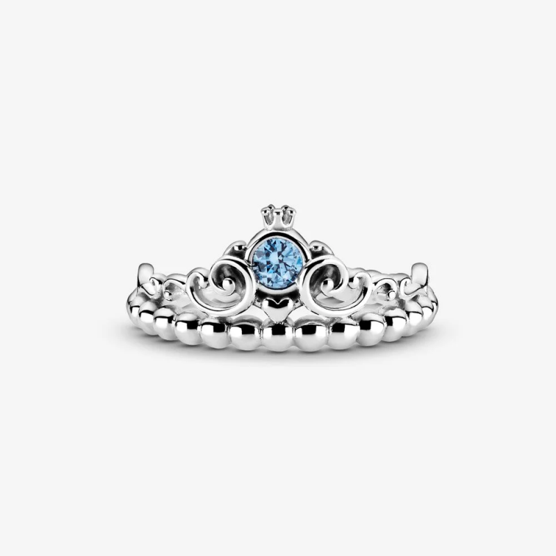 Pandora Ring - Disney Woman Ring, Cinderella Blue Tiara