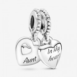 Two Hearts Pendant Charm Aunt and Niece - Pandora