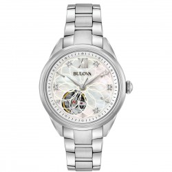 Automatic Woman Watch Steel Mother of Pearl Dial and Diamonds - Bulova