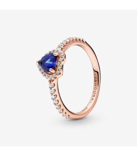 Anello con Cuore in Rilievo Blu Scintillante - Pandora