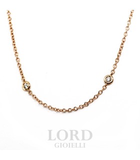 Collana Donna in Oro Rosa con Brillanti ct. 0.33 - Leo Pizzo