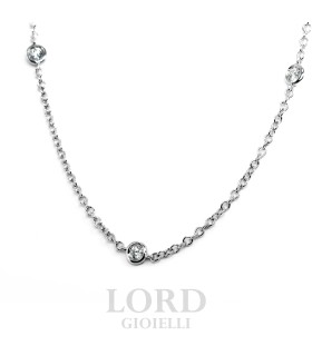 Collana Donna Girocollo Tiffany in Oro Bianco con Brillanti - Leo Pizzo