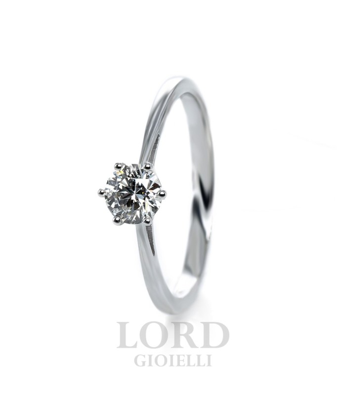 Anello Mirco Visconti Solitario in Oro Bianco con Diamante