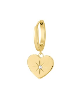 Mono Orecchino Chakra in Acciaio con Pvd oro Cuore "Abbi Cura di Te" - Brosway