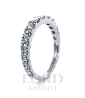 Anello Donna in Oro Bianco Riviera a Scalare con Diamanti - Mirco Visconti