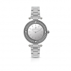 Watch Woman Only Time in Steel with Chain Effect Ring - Ops Objects