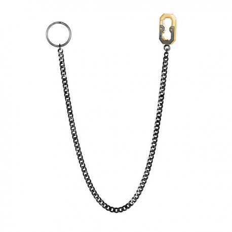 K2 Man Keychain in Black PVd Steel and Gold - Brosway