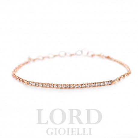 Bracciale in Oro Rosa con Diamanti ct.0.33 - Davite & Delucchi