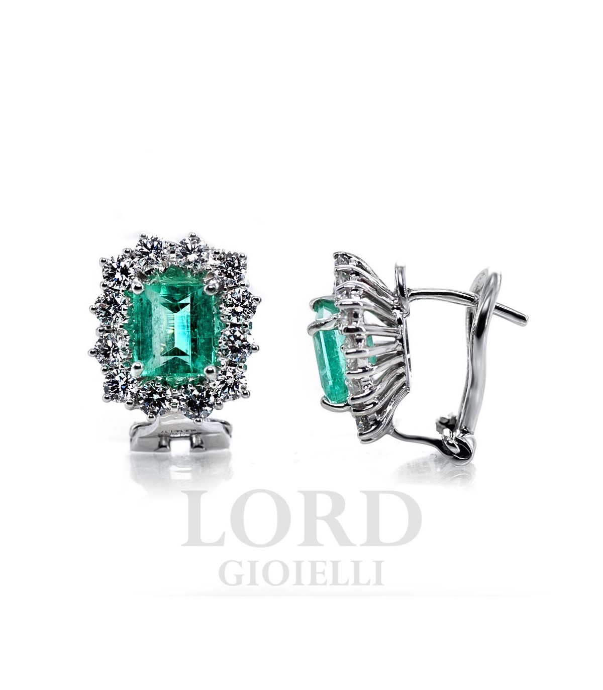 Orecchini Mirco Visconti Donna Monachina Smeraldi e Brillanti in Oro