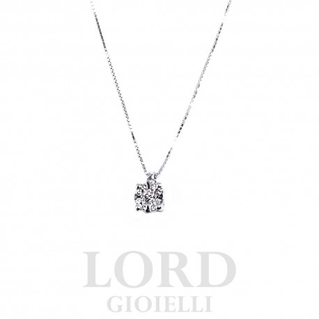 Collana in Oro Bianco Punto Luce Pavè di Diamanti ct. 0,06 - Bibigi