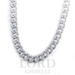 Collana Donna in Oro Bianco Groumette di Diamanti ct. 5,70 - Mirco Visconti