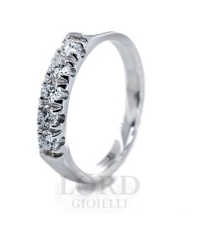 Anello Donna In Oro Bianco Riviera con 5 Diamanti ct.0.49 HP1/EC10 - Mirco Visconti