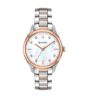 Orologio Donna in Acciaio con Diamanti e Quadrante Madreperla Solo Tempo 98P183 - Bulova