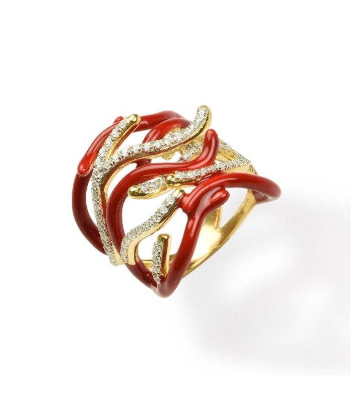 Anelli in argento on sale con corallo rosso