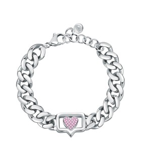 Bracciale Donna Chain Groumette in con Cuore Pavè Rosa- Chiara Ferragni