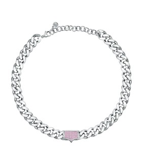 Collana Donna Girocollo Chain Rodio Pavè Rosa - Chiara Ferragni