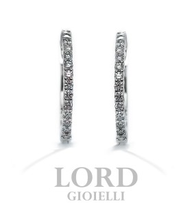 Orecchini Donna Cerchi Medi con Diamanti ct. 0.23 G Vs - Giorgio Visconti