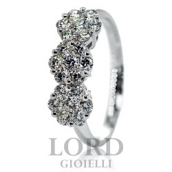 Anello Donna Trilogy in Oro Bianco con Diamanti ct. 0.87 G VS- Giorgio Visconti