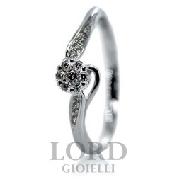 Anello Donna Solitario in Oro Bianco con Diamanti ct. 0.11 G VS- Giorgio Visconti
