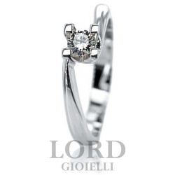 Anello Donna Solitario in Oro Bianco con Diamante ct. 0.19 G VS- Giorgio Visconti