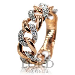 Anello Donna Groumette in oro Rosa con Diamanti ct.0.47 G VS- Giorgio Visconti