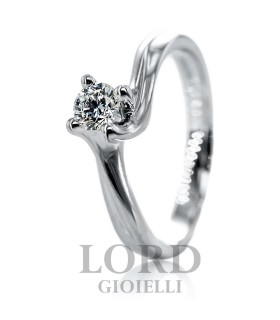 Anello Donna Solitario in oro Bianco con Diamante ct.0.32 G VS - Giorgio Visconti