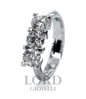 Anello Donna Trilogy in Oro Bianco con Diamanti ct. 1.59 IFG - Giorgio Visconti