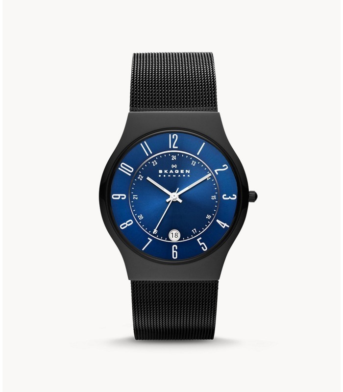 Orologio Uomo Solo Tempo Maglia Milano brunita e Quadrante Blu - Skagen