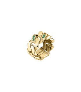 Anello Chain Gold con Cristalli Verdi - Chiara Ferragni