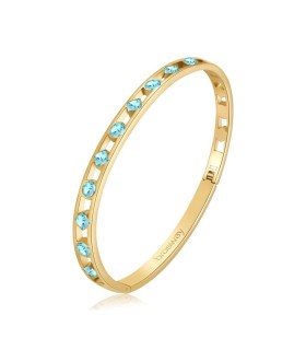 Bracciale Donna With You in Acciaio Dorato con Swarovsky Azzurri - Brosway