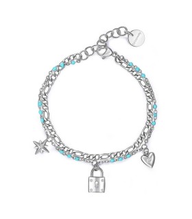 Bracciale Donna Chant a Due Fili con Pendenti e Smalto Turchese BAH65 - Brosway