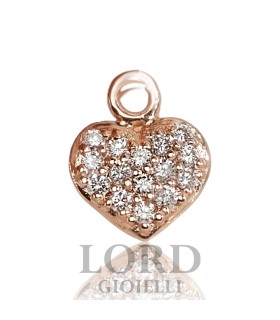 Pendente in Oro Rosa Cuore con Brillanti - Elli's