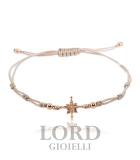 Bracciale Unisex con Rosa dei Venti in Oro Rosa con Brillanti - Elli's