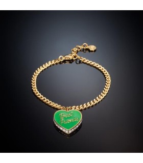 Bracciale Donna Love Parade Cuore Dorato Smalto Verde "Best Friends" - Chiara Ferragni