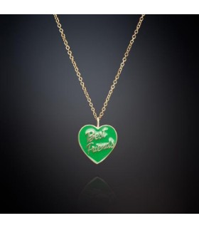 Collana Donna Love Parade Cuore Dorato Smalto Verde "Best Friends" - Chiara Ferragni