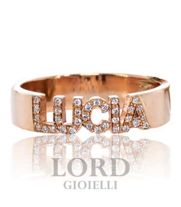 Rose Gold Woman Ring with Name 