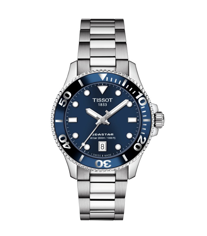 Orologio Unisex Seastar 1000 36mm in Acciaio Quadrante Blu - Tissot