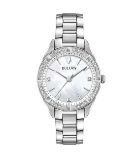 Orologio Donna Sutton Lady in Acciaio Ghiera con Diamanti 96R228 - Bulova