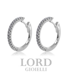 Orecchini Cerchi in Oro Bianco con Diamanti ct.0.35 G Vs - Giorgio Visconti