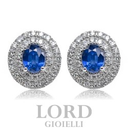 Sapphire and Brilliant Earrings ct.0.88 + 0.47 in Gold - Mirco Visconti