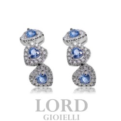 Sapphire and diamond earrings ct.0.99 + 0.30 in gold - Mirco Visconti