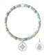 Bracciale con Diaspro Azzurro e Bianco Symbols Rosa Dei Venti - Kidult