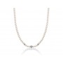 Collana Donna Perle 4-4,5 mm con Sferette in Oro Bianco Diamantato - Yukiko