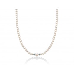 Collana Perle 4/4,5 con 2 Sfere Diamantate - Yukiko