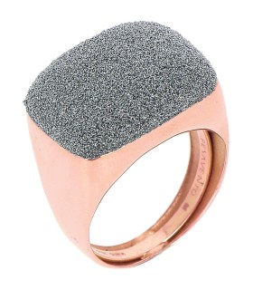 Anello Donna in Oro Rosa con Polvere Grigia - Pesavento